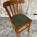 Vintage BAUMANN Mado Wood Bistro Chair with Green Seat