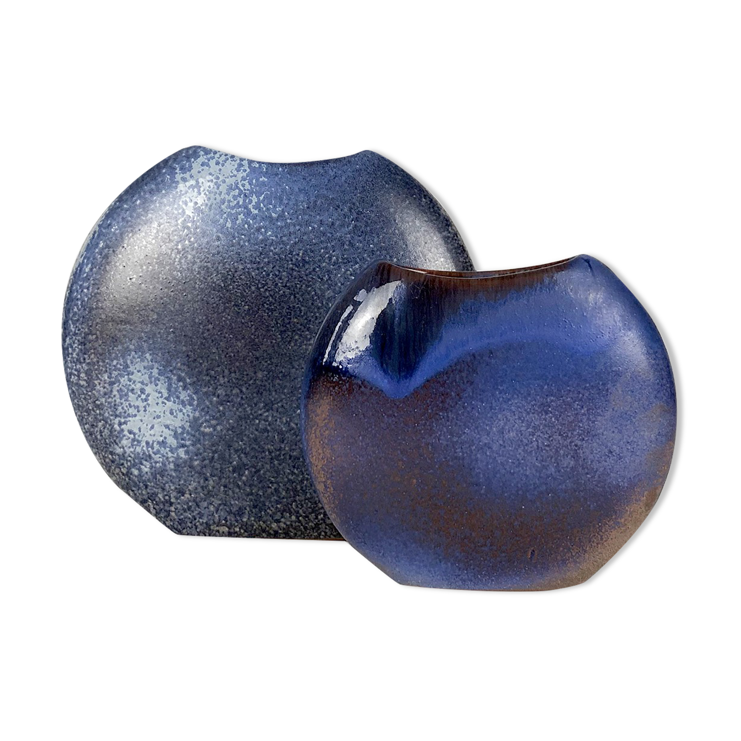 Pair of vintage ceramic vases 1970 by Antonio Lampecco