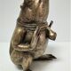 Patinated brass sculptural frog 60s