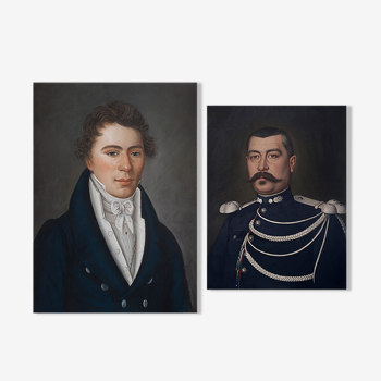 Duos of old portraits - art print