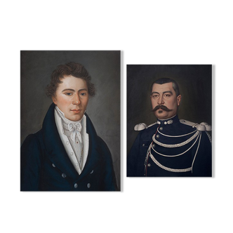 Duos of old portraits - art print
