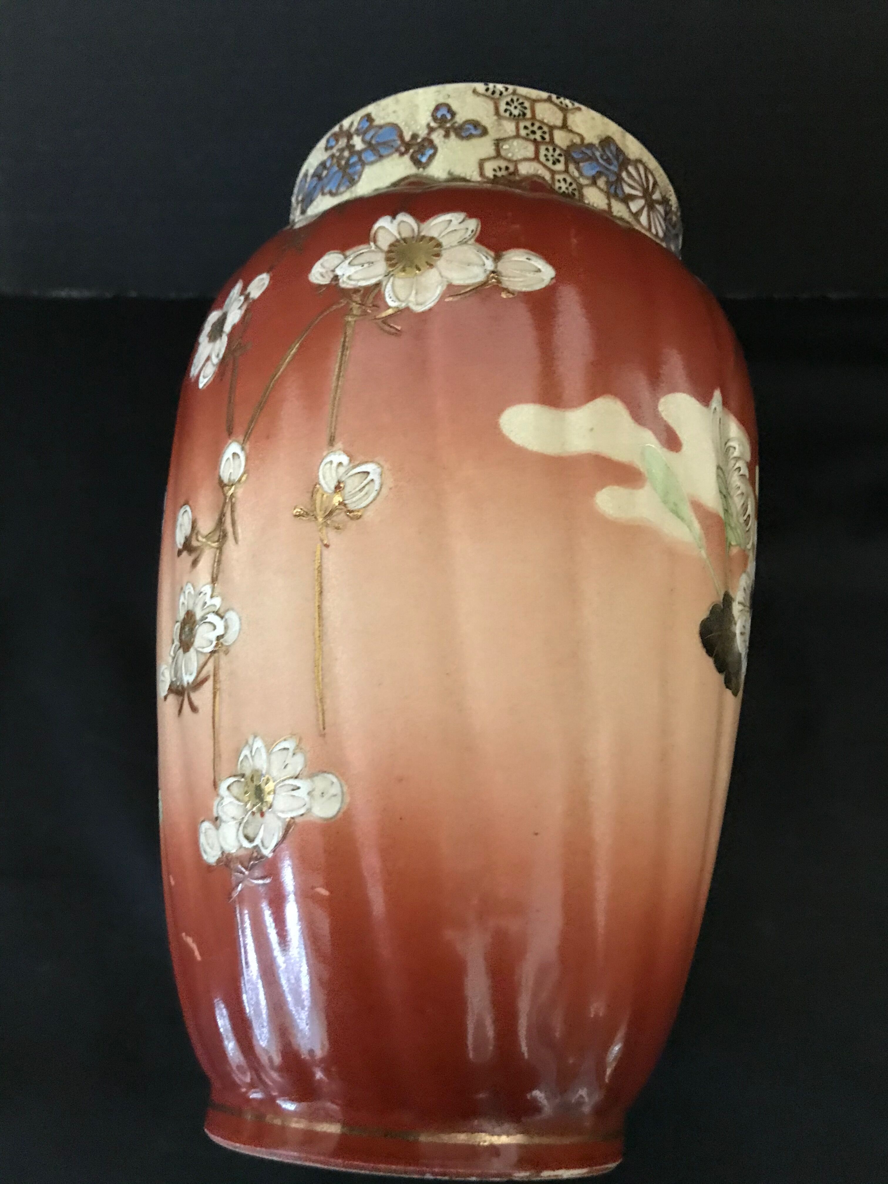 Vase - enamelled faïence with hand-painted gilding
