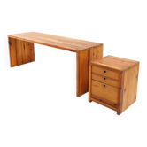 XXL Desk with Drawer Unit in Solid Pine by Ate van Apeldoorn
