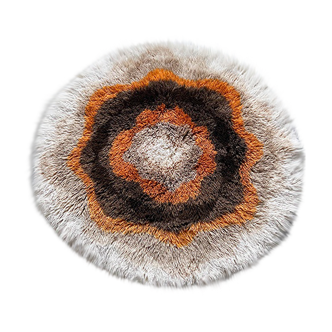 Tapis rond fleur laine 70 200cm