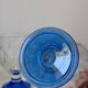 Ancient Italian faceted glassware - blue coloured feet