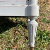 Louis XVI style chest of drawers in versailles grey patinated mahogany with white marble