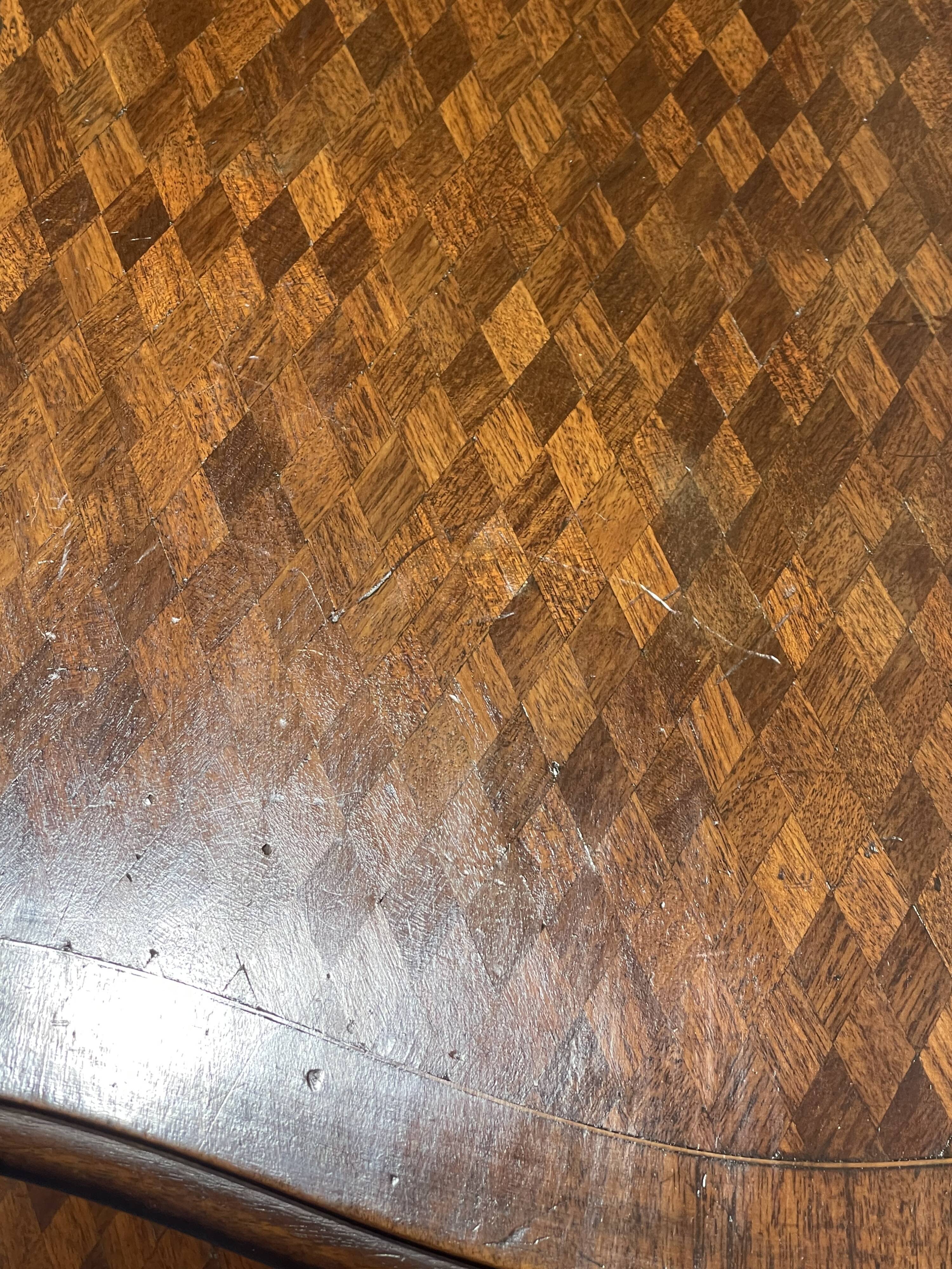 Tea table, marquetry living room table, early 20th century