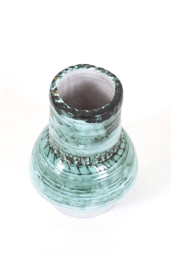 Danish mid-century ceramic vase by Ernst Nielsen / unique piece / Faxe / 1960s / 1970s