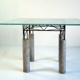 Table en béton et verre meulé, Italie 1980