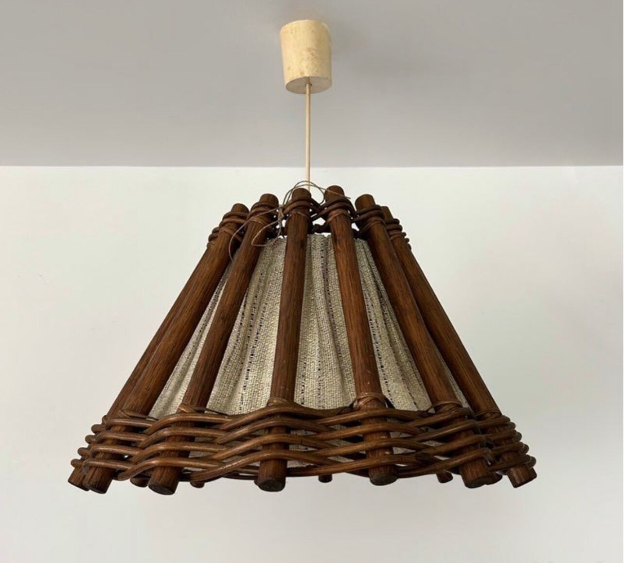 Scandinavian wood chandelier from the 60s