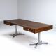Trau Arredamenti Metallici S.P.A. large desk rosewood Italy 1960
