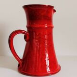 Handcrafted glazed terracotta pitcher