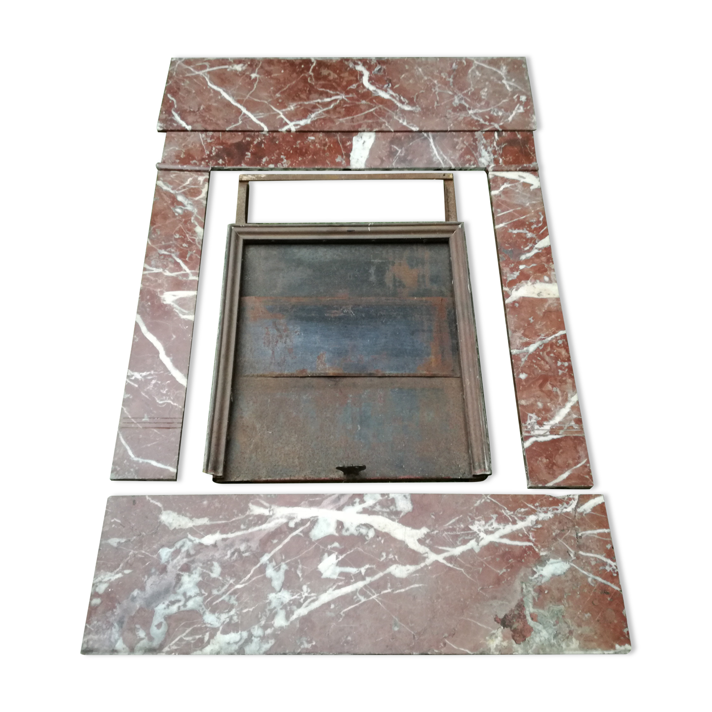 Fireplace in red marble from Languedoc