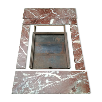 Fireplace in red marble from Languedoc
