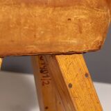 Gymnastic Leather Pommel Horse, Czechoslovakia, 1950’s