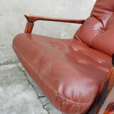 Rotating armchair in vintage skaî 1970