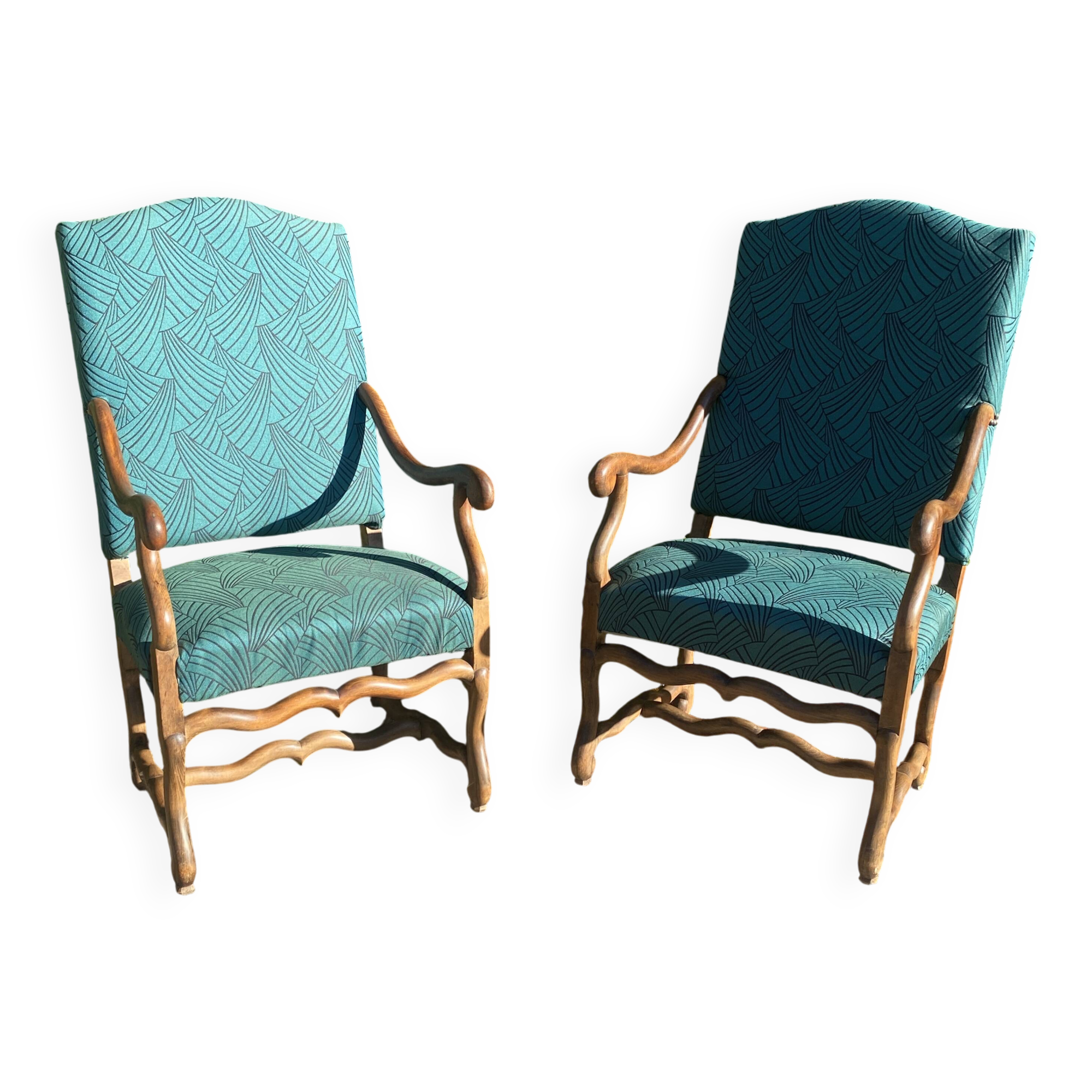 Pair of Louis XIII style armchairs