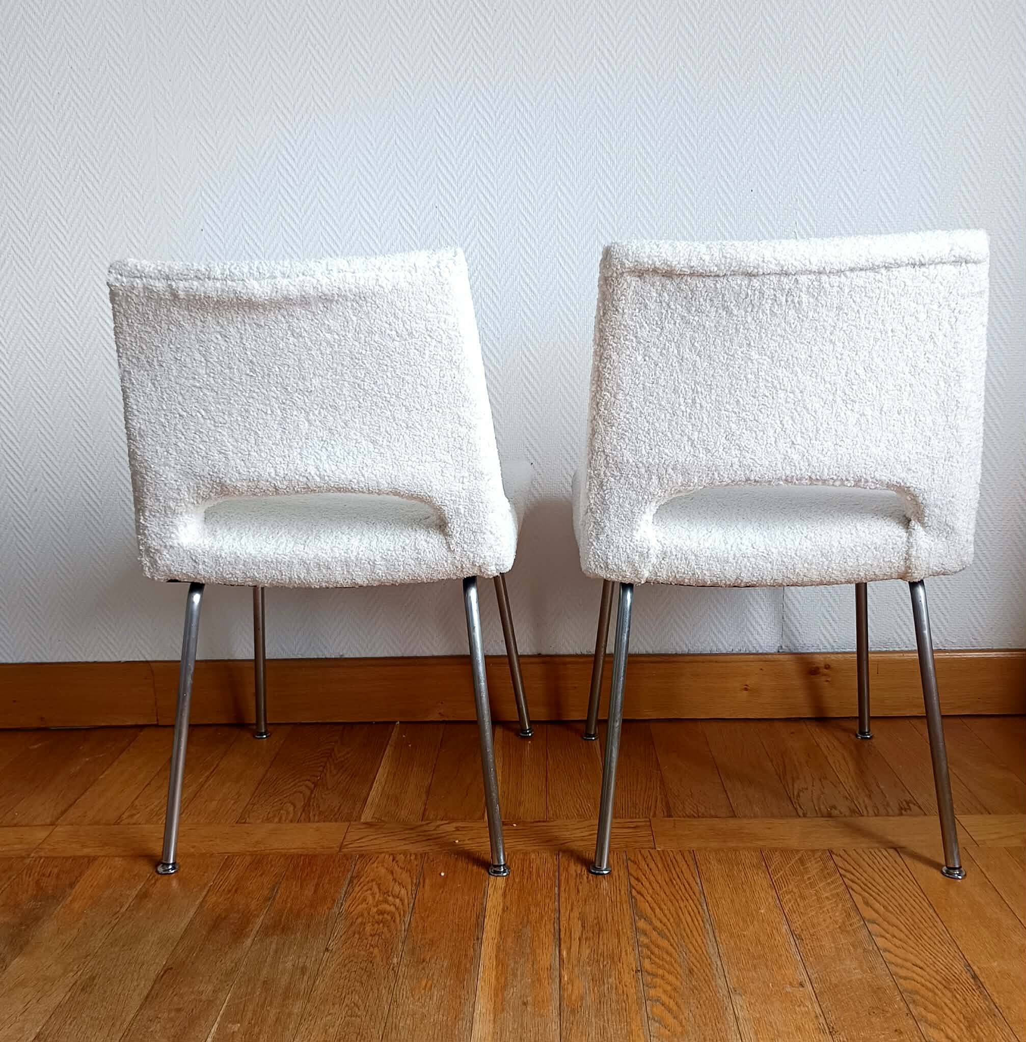 Paire de chaises bouclettes Georges Frydman 1960