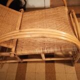 Wicker rattan chaise longue