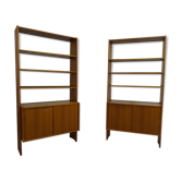 Pair of modernist Scandinavian libraries in teak, Sweden 1960