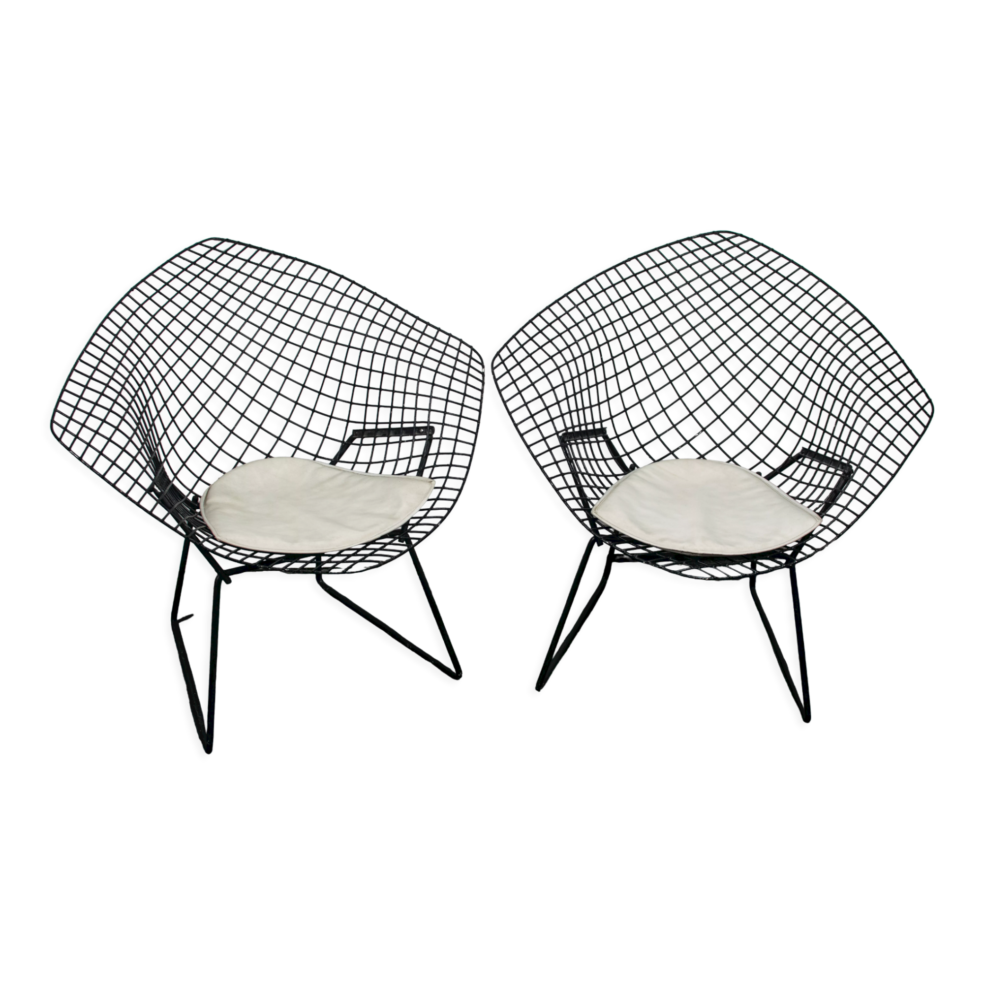 Pair of armchairs Diamond Chairs Harry Bertoia