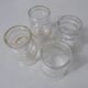 4 old vintage white granite glasses