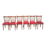 Chaises de bistrot en Skaï rouge