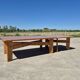 Vintage set pine coffee table and corner table