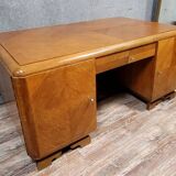 Double-sided Art Deco period parquet flooring desk circa 1940