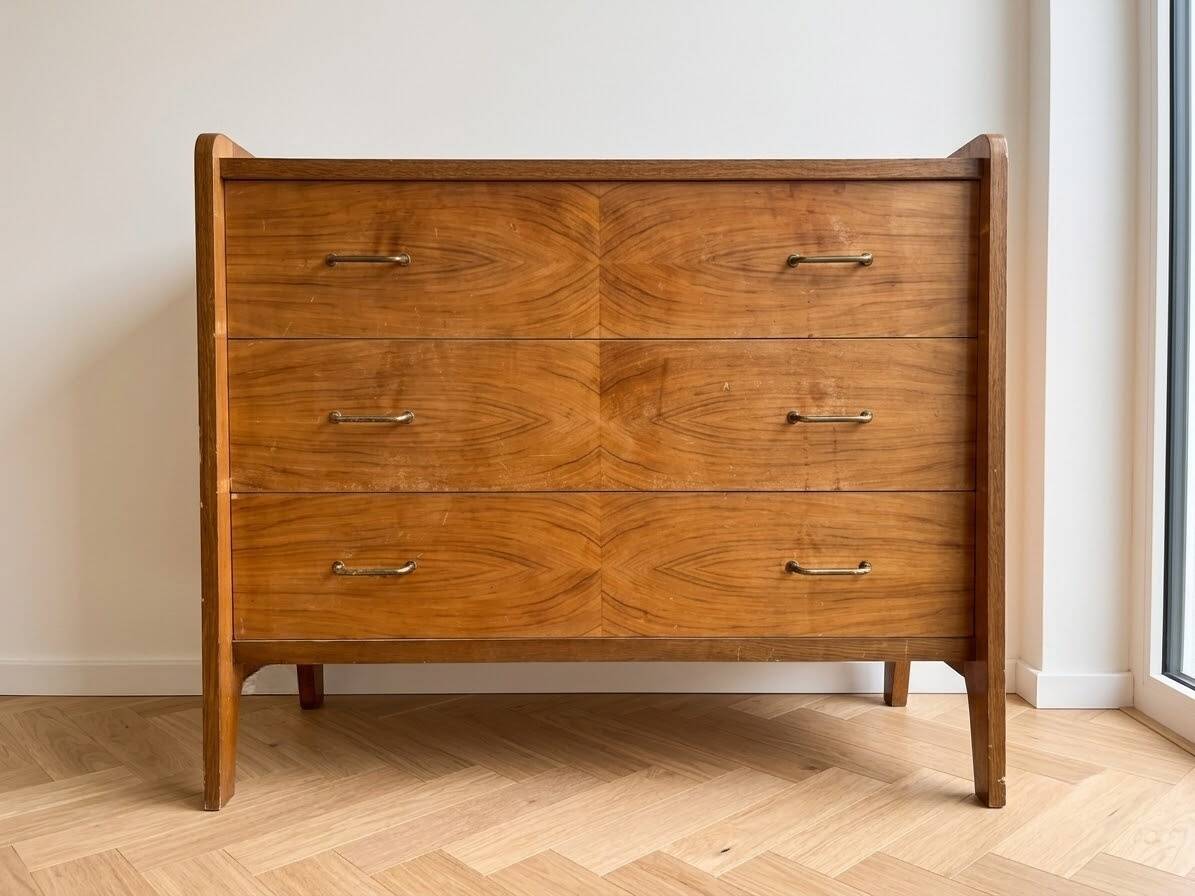 Vintage wooden chest of drawers – 3 large drawers