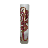 Vase glass scroll painted and gilded floral decoration art nouveau inspiration