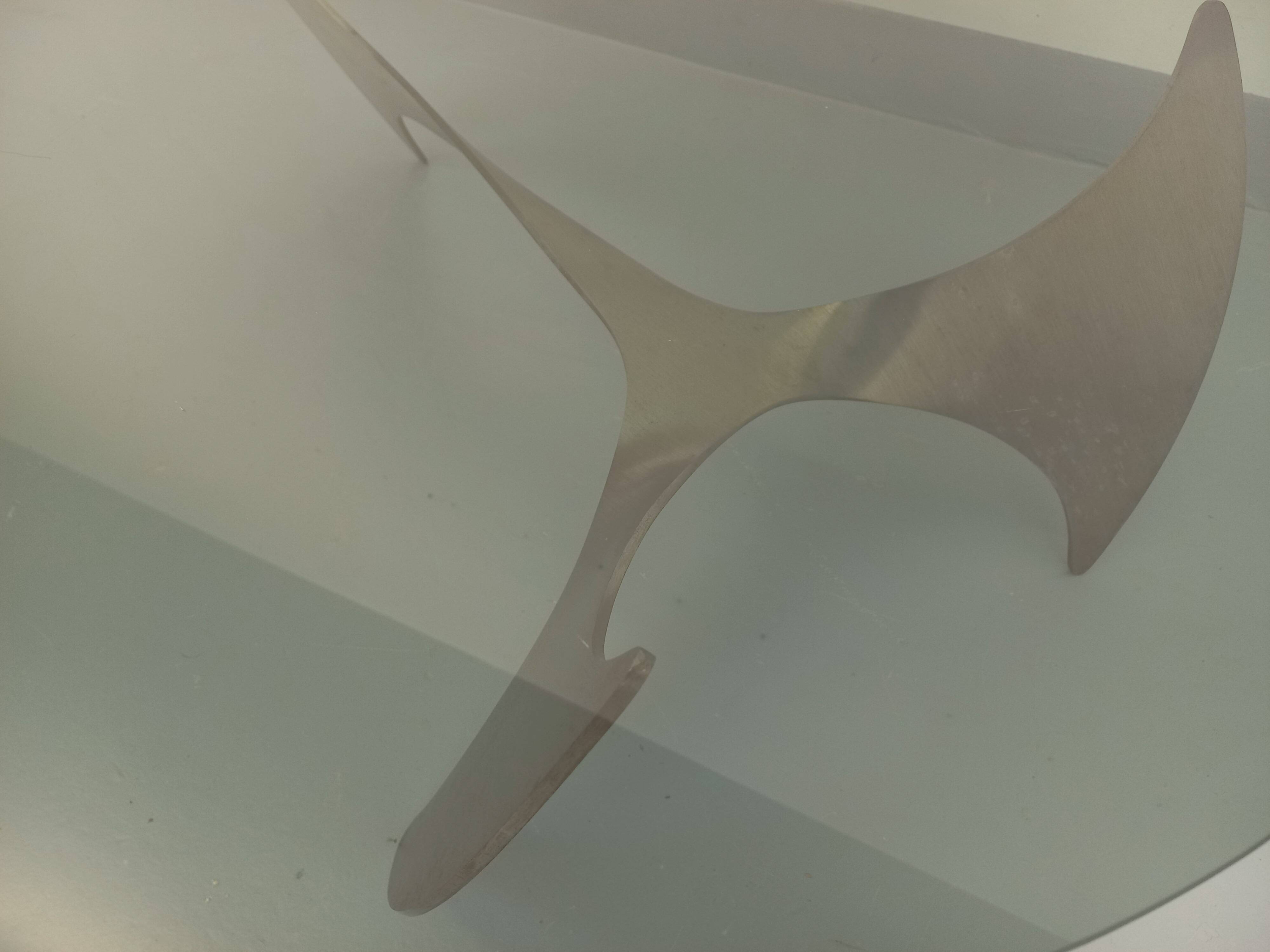 Vintage Propeller coffee table by Knut Hesterberg in steel and glass.