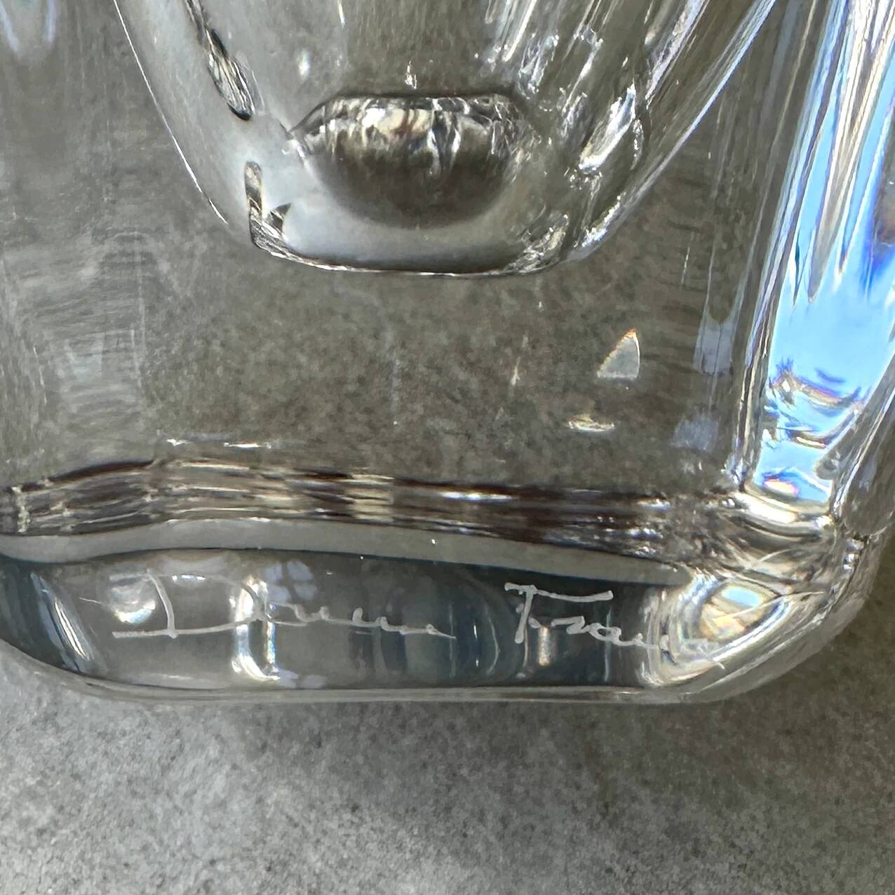Hexagonal crystal vase by Daum France – 35 cm – Made in France