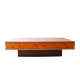 table basse en loupe d'orme avec bords chromés
