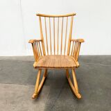 Mid-Century rocking chair model WK-S 7 in beech by Arno Lambrecht for Wk Möbel, 1950s.