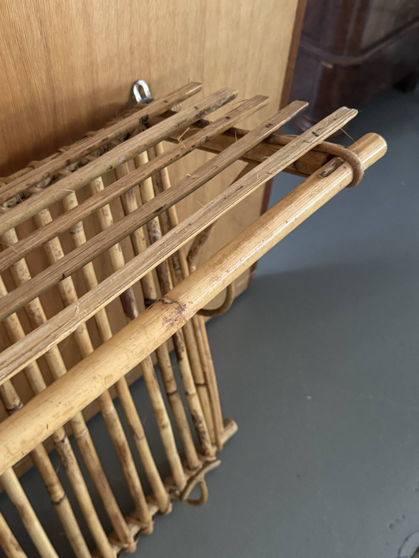 Wall-mounted bamboo coat rack
