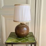Vintage stoneware ball lamp