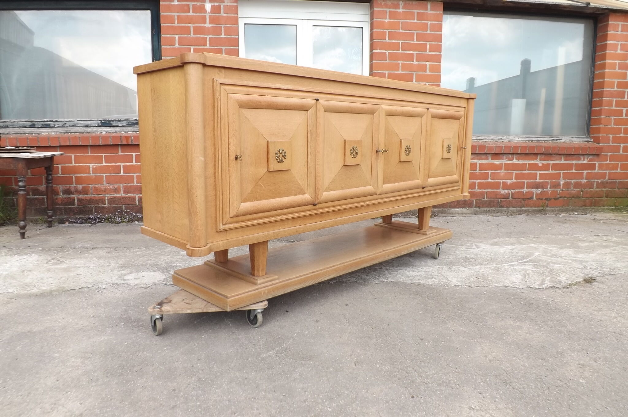 Sideboard fish oak 1940 art deco modernist Gaston