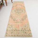 3x10 Peach Orange Vintage Runner Rug 83x296Cm SK 24799