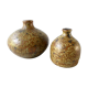 Paire de vases soliflores en grès pyrité, années 70