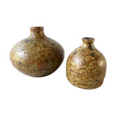 Paire de vases soliflores en grès pyrité, années 70