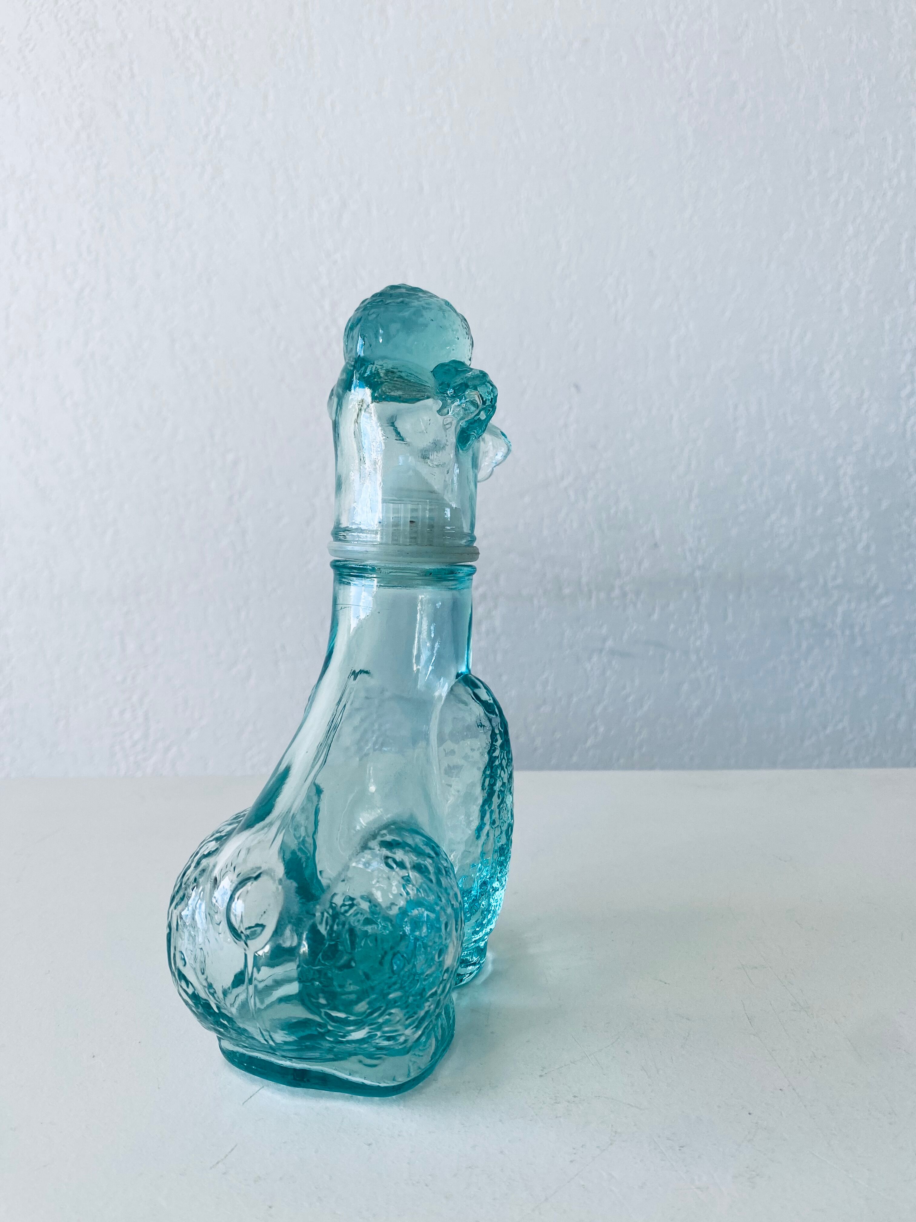 Carafe vintage en verre forme chien caniche