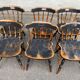 6 solid wood Windsor dining chairs from the 1950s.