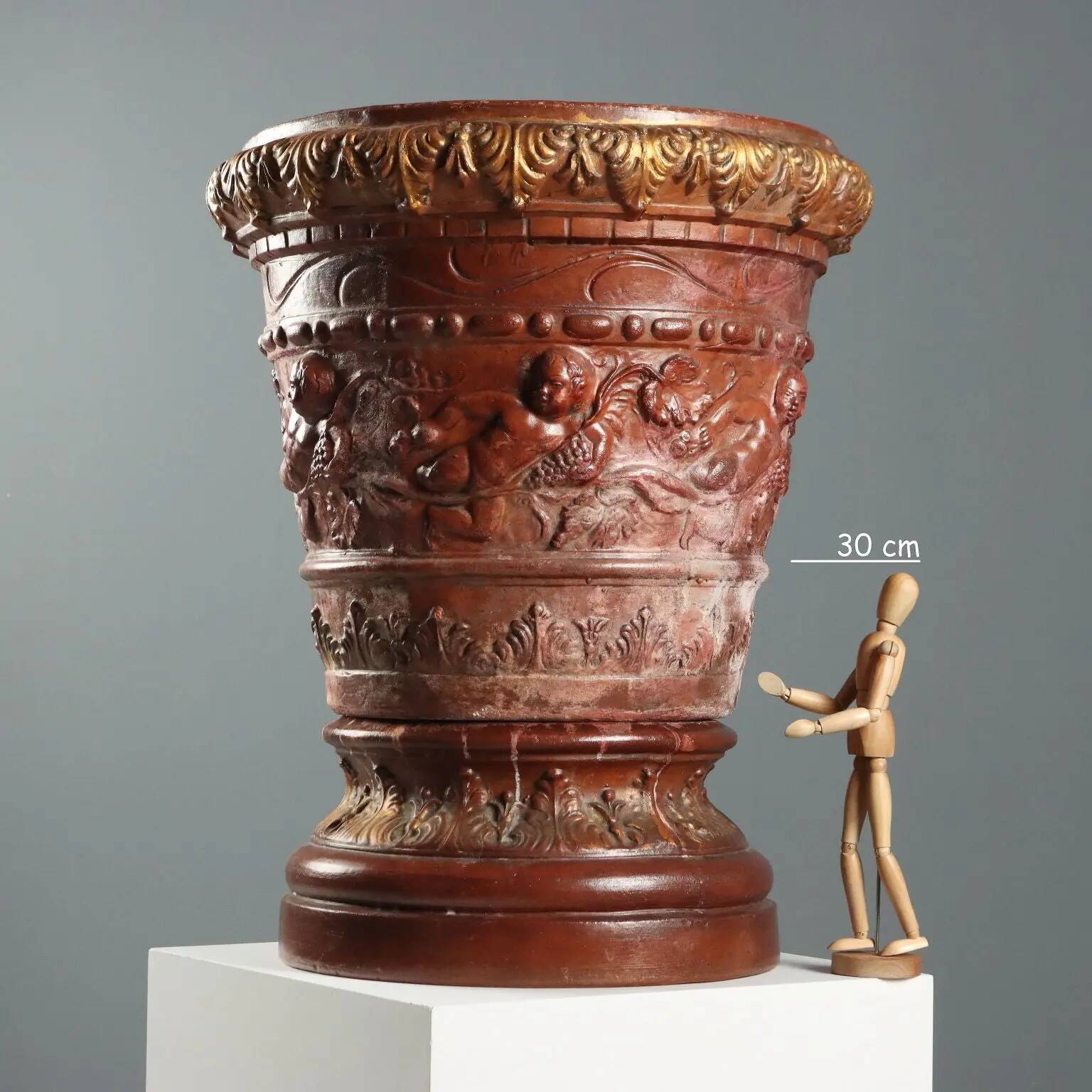 Ancient vase with terracotta stand Italy 20th Century