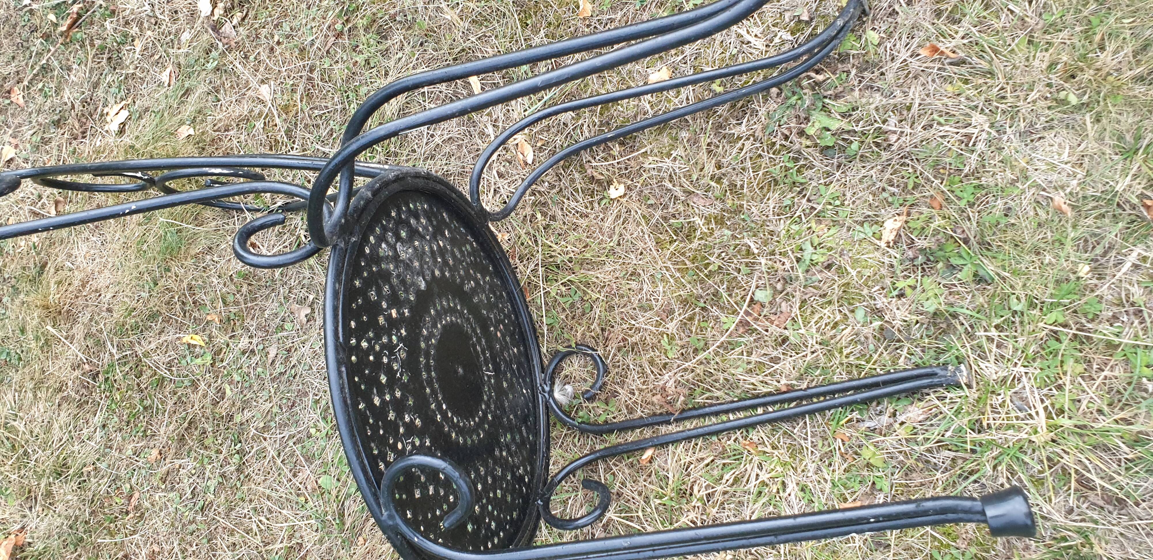 1 ornate wrought iron garden chair