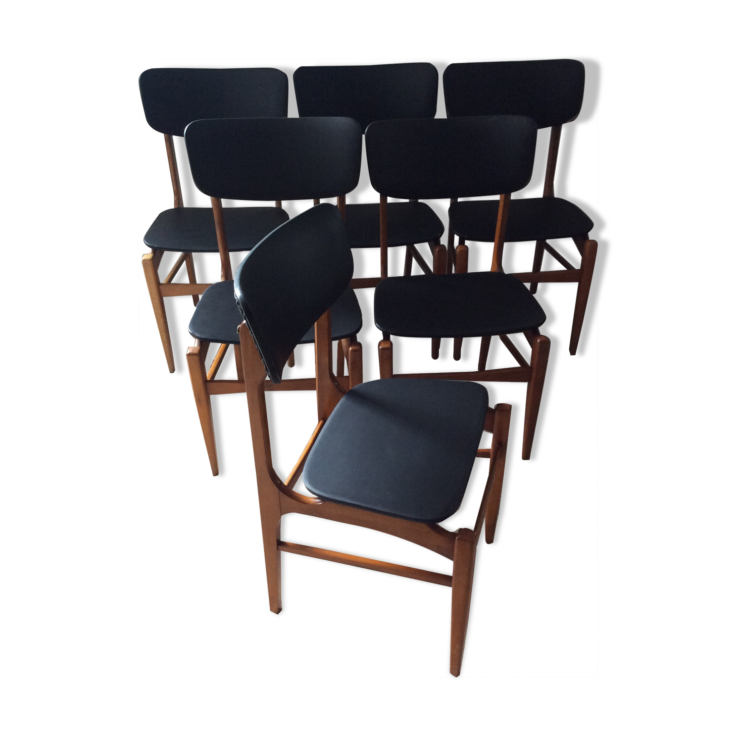 Series of 6 Scandinavian chairs from the 50/60