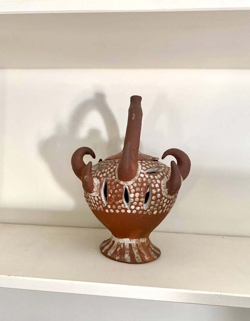 African terracotta tealight holder