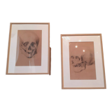 Pair of nineteenth pencil study drawings