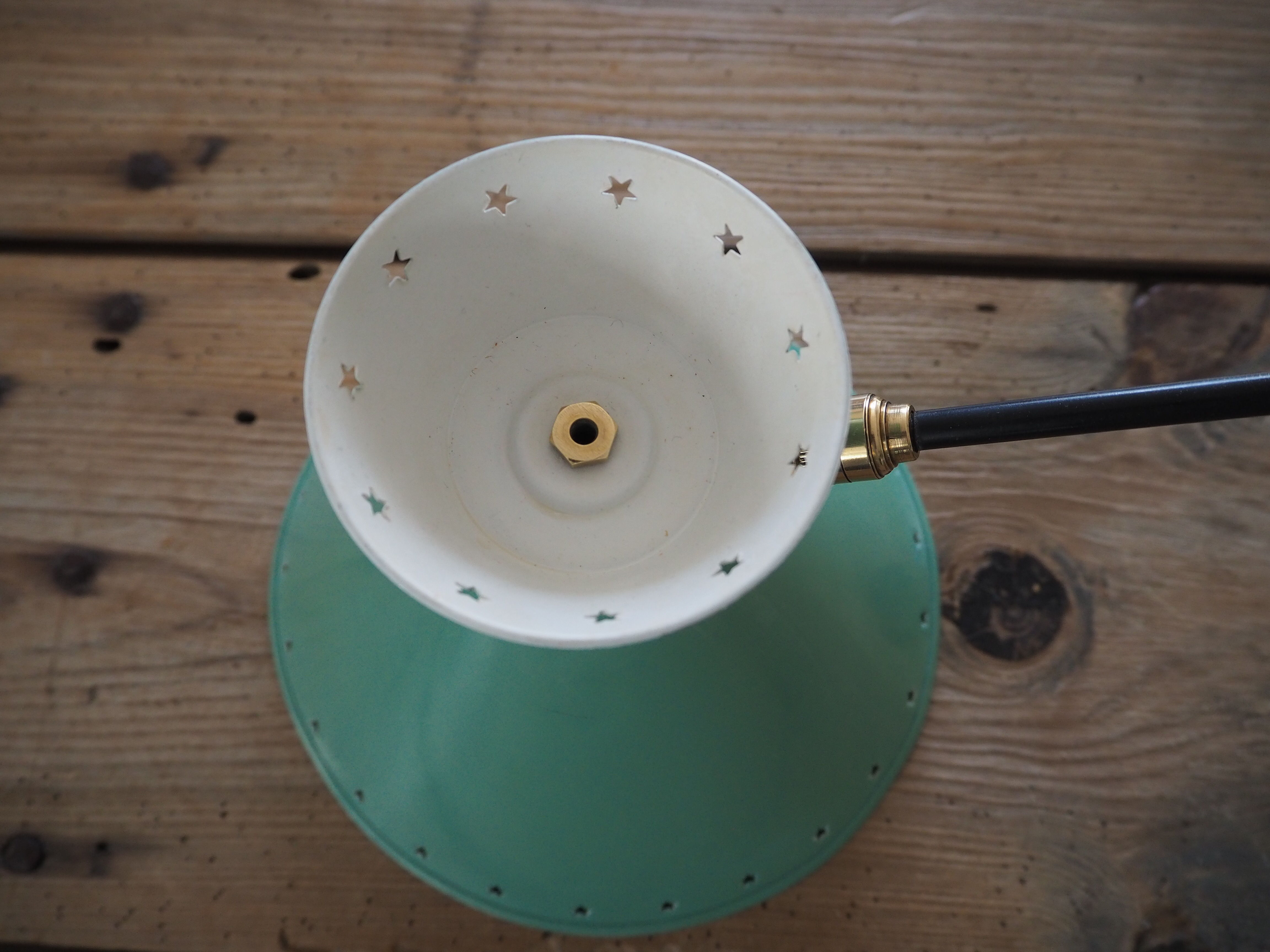 Lampe de potence murale articulée Diabolo du designer René Mathieu - verte