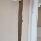 Floor lamp in wood and glass